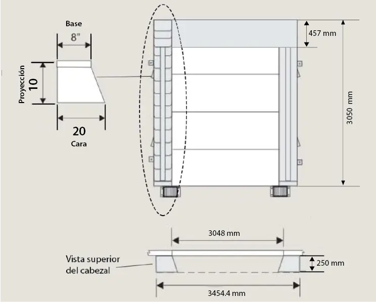 Esquematico sello 10 x10cabezal cortina proyeccion 10 Gurutics.webp