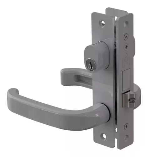 Chapa doble manija tipo europea para aluminio; Color Gris;